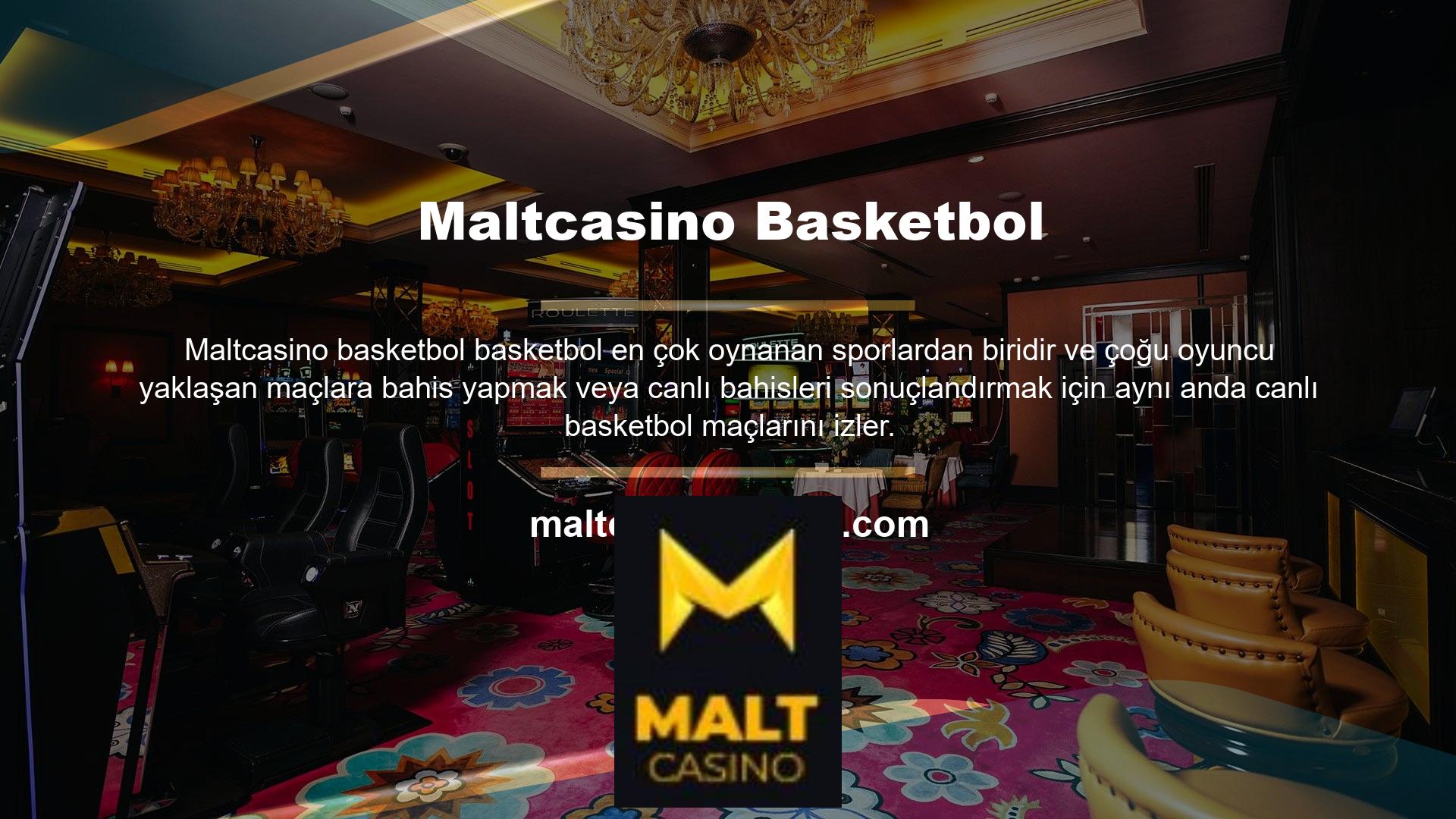 Maltcasino sitesinin spor bölümünde basketbola bahis yaptığınızda, sadece bahis için harika bonuslar elde edersiniz